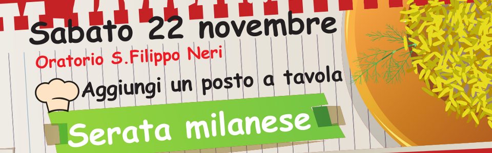 Sabato 22 Novembre… cena e serata Milanese!