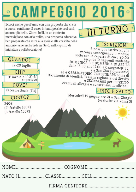 Campeggio 2016 3° turno